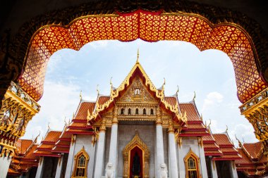 wat Benchamabopit, the Marble temple, Bangkok, Thailand clipart
