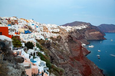 Santorini Yunanistan 'ın güzel adası - tatil beldesi - Yunan adaları