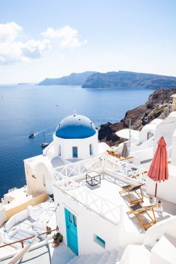 Santorini Yunanistan 'ın güzel adası - tatil beldesi - Yunan adaları