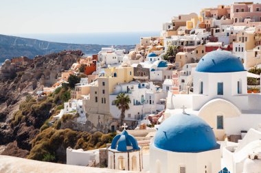 Santorini Yunanistan 'ın güzel adası - tatil beldesi - Yunan adaları