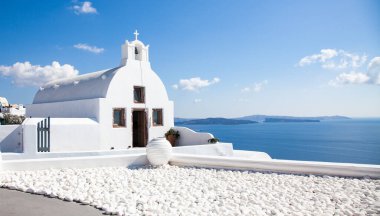 Santorini Yunanistan 'ın güzel adası - tatil beldesi - Yunan adaları