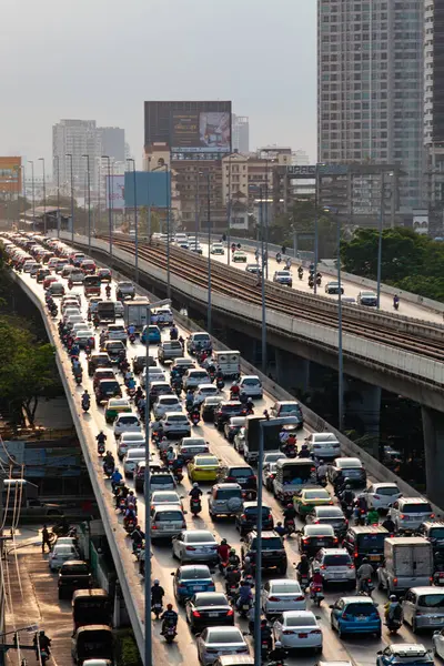 Traffic Jam Streets Bangkok — Stock Photo, Image