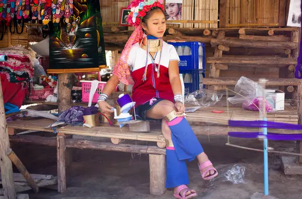 Chiang Mai Thailand Febbraio 2019 Tribù Collinare Karen Donna Che — Foto Stock