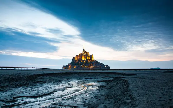 Mont Saint Michel Basse Normandie Fransa — Stok fotoğraf