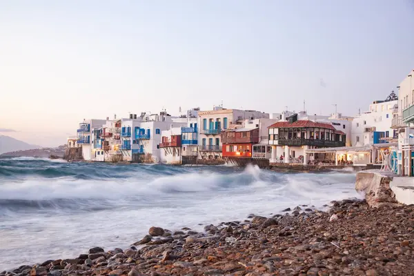 그리스 미코노스의 아름다운 럭셔리 목적지 그리스 스톡 이미지