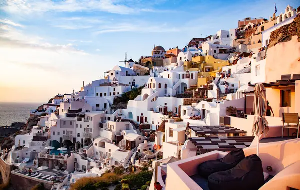 산토리니 그리스의 아름다운 목적지 그리스 스톡 이미지
