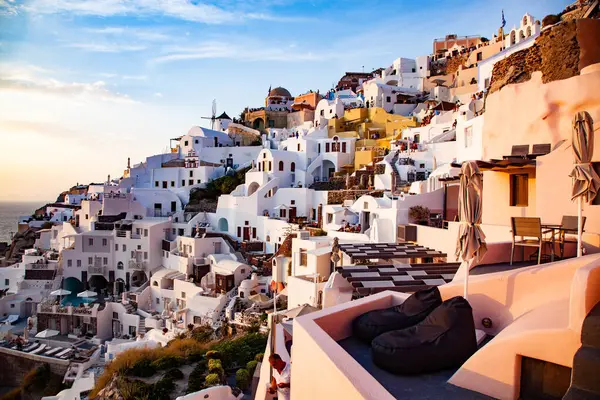 산토리니 그리스의 아름다운 목적지 그리스 스톡 사진
