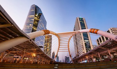 Modern mimari chong nonsi bridge Bangkok Tayland