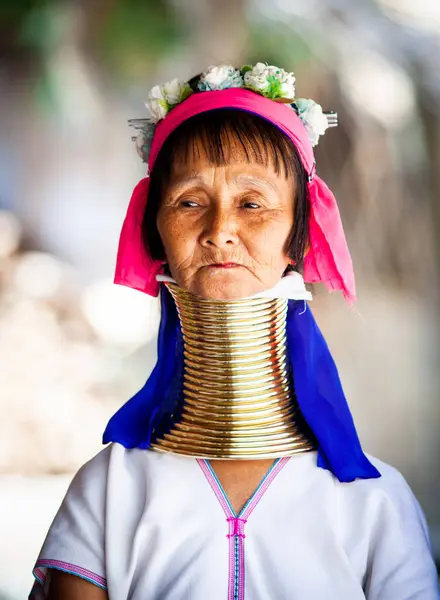 Chiang Mai Thailand February 2019 Hill Tribe Karen Woman Selling — 图库照片