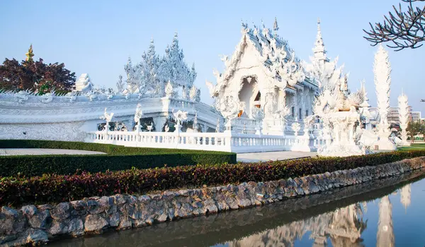 Chiang Rai Thailandia Febbraio 2019 Wat Rong Khun Famoso Tempio Foto Stock
