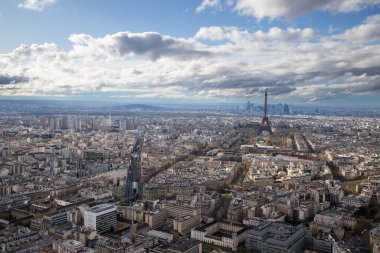 Eiffel Kulesi Fransa ile Paris 'in hava manzarası