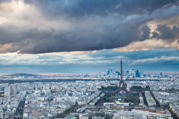 Vista Aérea Paris Com Torre Eiffel França — Fotografia de Stock