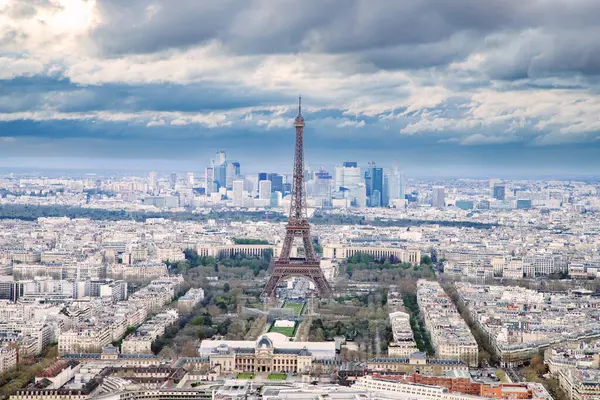 Letecký Pohled Paříž Eiffelovou Věží Francie — Stock fotografie