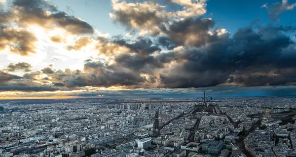 Letecký Pohled Paříž Eiffelovou Věží Francie — Stock fotografie