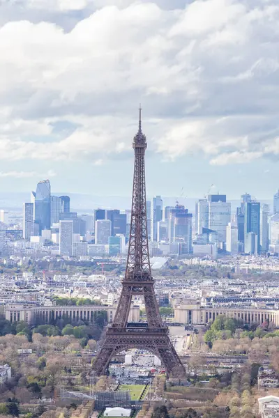 Париж Франция Марта 2024 Года Эйфелева Башня Деловой Район Обороны — стоковое фото