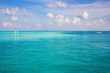 background of turquoise sea and blue sky