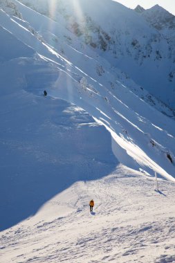 Kasprowy Wierch ve kışın çevresindeki bölge, Tatra dağları, Polonya