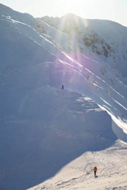 Kasprowy Wierch ve kışın çevresindeki bölge, Tatra dağları, Polonya
