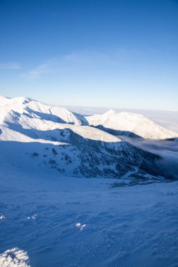 Kasprowy Wierch ve kışın çevresindeki bölge, Tatra dağları, Polonya