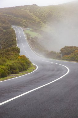 Yağmurlu bir günde yol
