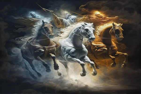 Quatro Cavaleiros Apocalípticos Capítulo Revelação João — Fotografia de Stock