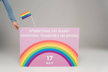 Homofobiye karşı uluslararası gün, transfobi ve gri harfli Bifobi. 