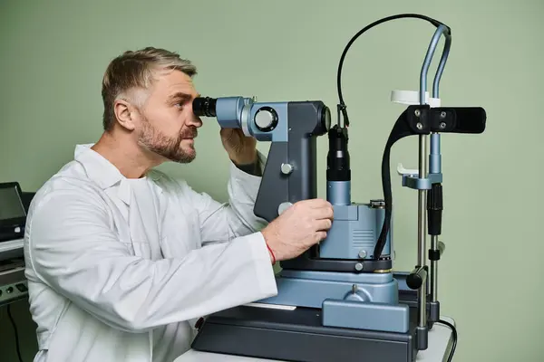 Man Intensely Examines Someones Vision — Stock Photo, Image