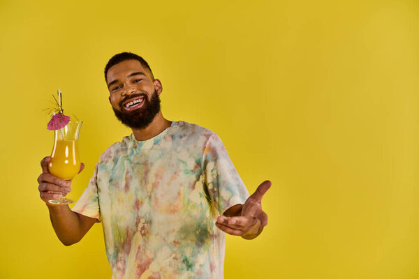 A bearded man savors a glass of wine, holding it delicately as he admires its color and aroma, embodying sophistication and refinement.