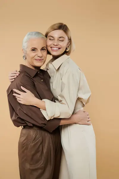 stock image Two women share a joyful moment filled with love and connection.