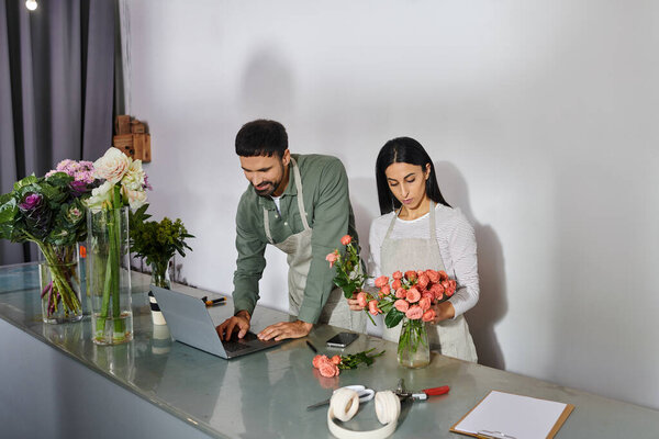 A couple creates stunning floral arrangements while running their small business together.