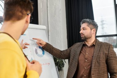 Yeni ekip üyeleri şık bir ofis alanında bilgilendirici bir sunum için toplandılar..