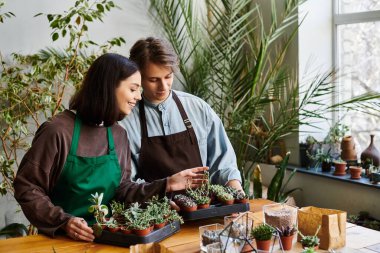 Sevgi dolu bir çift, parlak ve canlı bir sanat stüdyosunda leziz şeyler düzenliyor..
