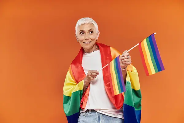 Expressing joy and love in vibrant colors, wrapped in pride. — Stock Photo