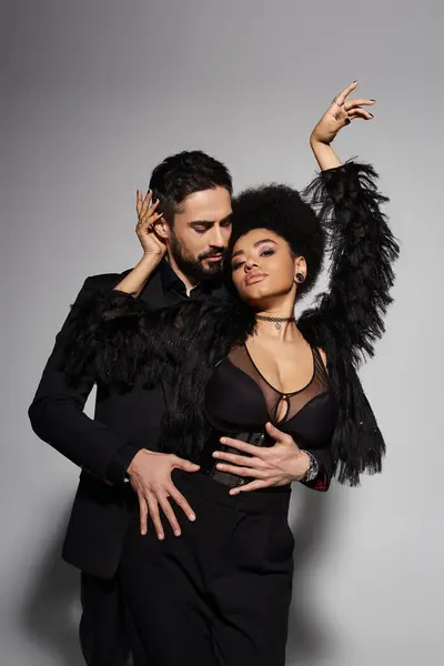 A couple showcases their deep connection and playful intimacy, radiating affection and allure. — Stock Photo