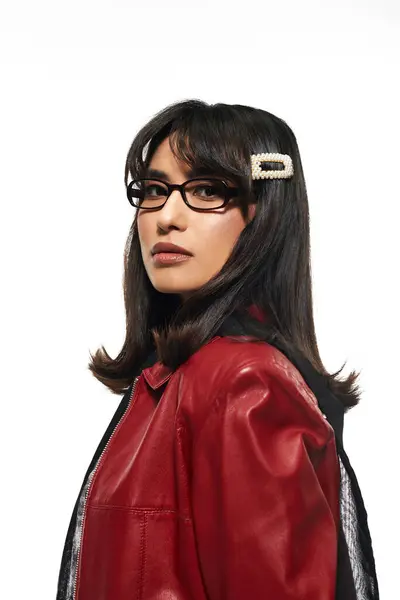 A trendy young Asian woman poses confidently, embodying the essence of youth culture. — Stock Photo
