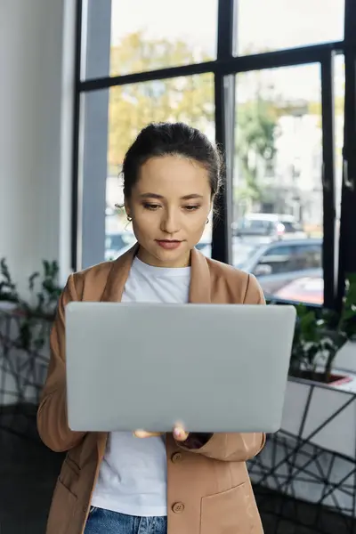 Professional working on tasks in a stylish, well lit office. — Stock Photo