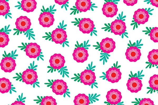 Illustration Fleur Rose Avec Feuille Sur Fond Vide — Image vectorielle
