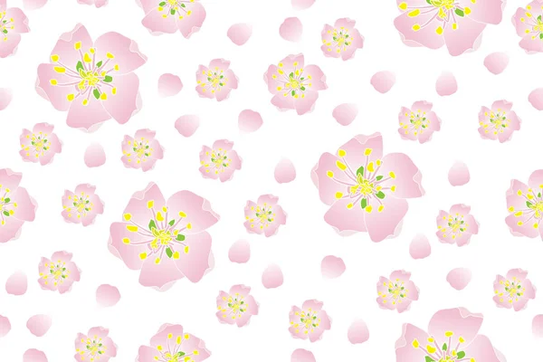 空の背景に桜の花のイラスト — ストックベクタ