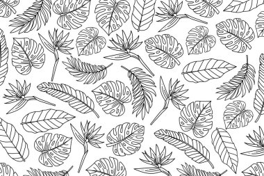 Illustration of line leaves background.