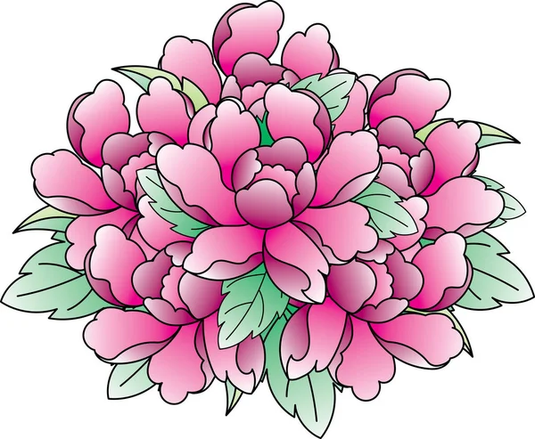 Illustration Bouquet Abstrait Fleurs Roses — Image vectorielle