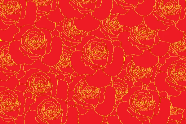 Illustration Red Rose Flower Background — Stock Vector