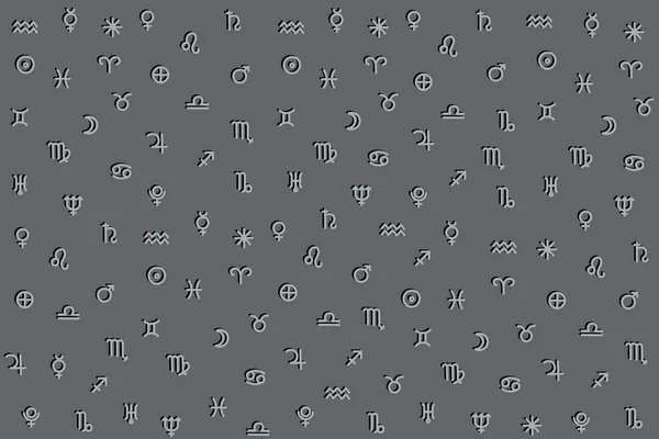 Εικονογράφηση Γραμμή Του Zodiac Σύμβολο Μοτίβο Σκιά Γκρι Φόντο — Διανυσματικό Αρχείο