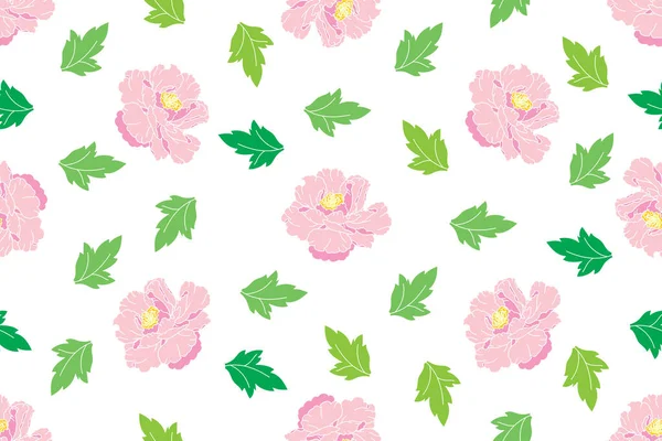 Illustrazione Astratto Fiore Rosa Con Sfondo Foglia — Vettoriale Stock