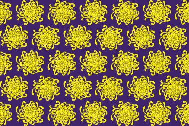 Sarı Kasımpatı çiçeğinin eflatun arkaplandaki görüntüsü.