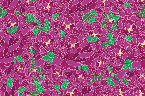 Illusztrációja Rózsaszín Bazsarózsa Virág Csokor Háttérben — Stock Vector