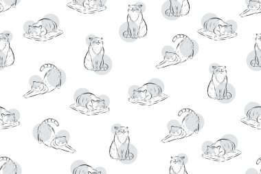 Kalıp arka planında daire çizen kedi tasviri.