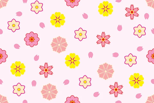 ソフトピンクの背景に抽象的な花のイラスト — ストックベクタ
