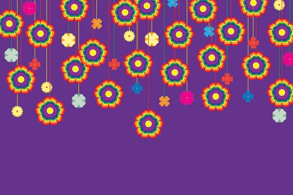 Illustration Hbtq Blomma Med Linje Violett Färg Bakgrund — Stock vektor
