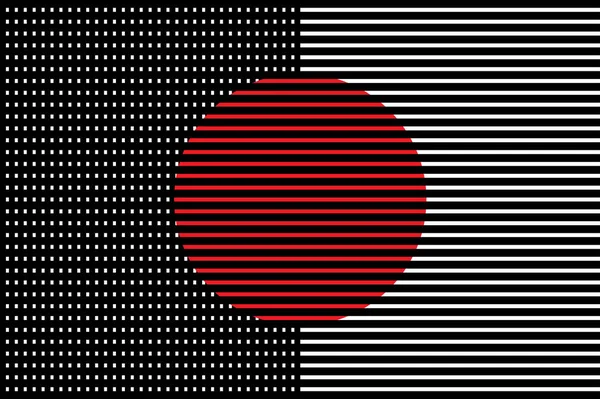 Illustration Röd Cirkel Med Svart Linje Vit Bakgrund — Stock vektor