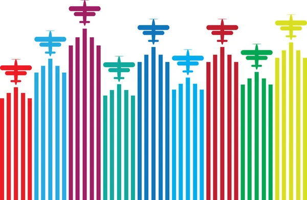 Ilustracja Samolotu Linią — Wektor stockowy